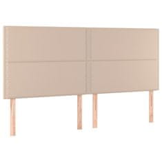 Vidaxl Box spring postelja z vzmetnico kapučino 200x200 cm um. usnje