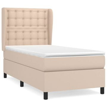 Vidaxl Box spring postelja z vzmetnico kapučino 80x200 cm umetno usnje