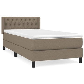 Vidaxl Box spring postelja z vzmetnico taupe 90x200 cm blago