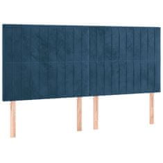 Vidaxl Box spring postelja z vzmetnico temno modra 200x200 cm žamet