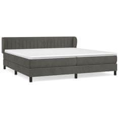 Vidaxl Box spring postelja z vzmetnico temno siva 200x200 cm žamet