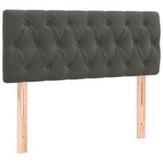 Greatstore Box spring postelja z vzmetnico temno siv 90x190 cm žamet