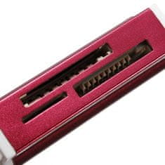 Northix Vse-v-enem bralnik pomnilniških kartic USB - Rdeča 