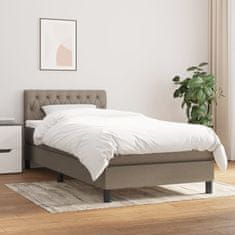 Vidaxl Box spring postelja z vzmetnico taupe 90x200 cm blago