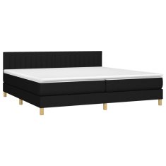 Vidaxl Box spring postelja z vzmetnico LED črna 200x200 cm blago