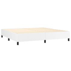 Vidaxl Box spring postelja z vzmetnico bela 200x200 cm umetno usnje