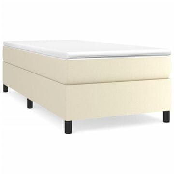 Vidaxl Box spring postelja z vzmetnico krem 80x200 cm umetno usnje