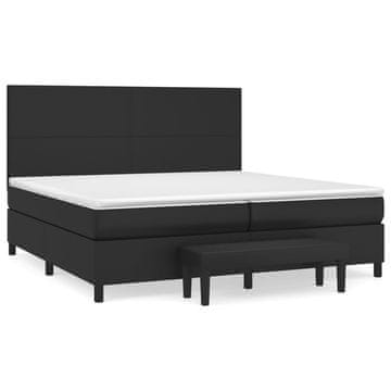 Vidaxl Box spring postelja z vzmetnico črna 200x200 cm umetno usnje