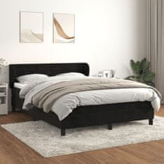 Vidaxl Box spring postelja z vzmetnico črna 140x200 cm žamet
