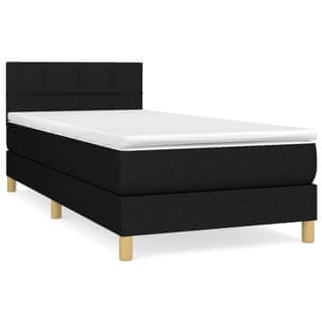 Vidaxl Box spring postelja z vzmetnico črn 90x190 cm blago