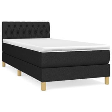 Vidaxl Box spring postelja z vzmetnico črn 90x190 cm blago