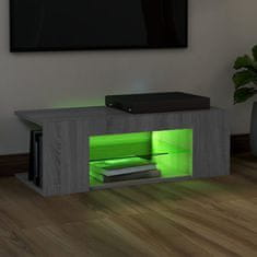 Vidaxl TV omarica z LED lučkami siva sonoma 90x39x30 cm