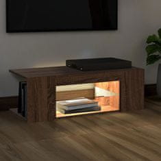Vidaxl TV omarica z LED lučkami rjav hrast 90x39x30 cm