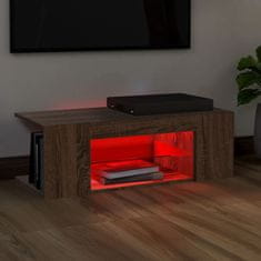 Vidaxl TV omarica z LED lučkami rjav hrast 90x39x30 cm