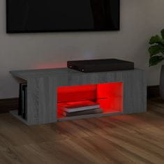 Vidaxl TV omarica z LED lučkami siva sonoma 90x39x30 cm