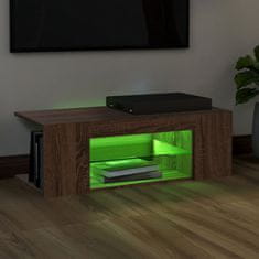 Vidaxl TV omarica z LED lučkami rjav hrast 90x39x30 cm