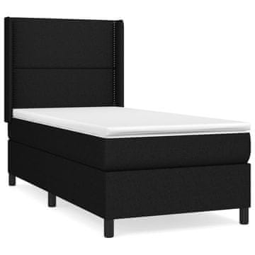Vidaxl Box spring postelja z vzmetnico črn 90x190 cm blago