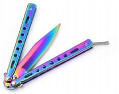 Korbi Zložljivi Nož za trening Motylek Rainbow Fade
