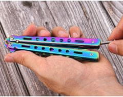 Korbi Zložljivi Nož za trening Motylek Rainbow Fade