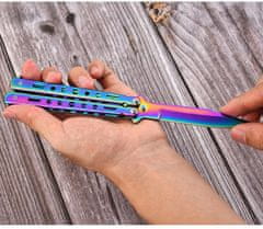 Korbi Zložljivi Nož za trening Motylek Rainbow Fade