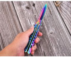 Korbi Zložljivi Nož za trening Motylek Rainbow Fade
