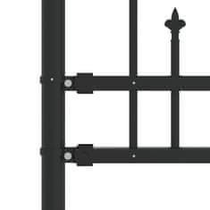 Greatstore Vrtna ograja s suličastim vrhom črna 165cm prašno barvano jeklo