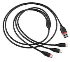 Borofone 3v1 BX17 USB kabel, Lightning / Micro-USB / USB-C