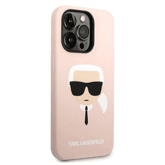 Karl Lagerfeld MagSafe ovitek za iPhone 14 Pro Max, silikonski, roza (KLHMP14XSLKHLP)