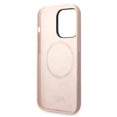 Karl Lagerfeld MagSafe ovitek za iPhone 14 Pro Max, silikonski, roza (KLHMP14XSLKHLP)