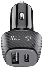 CellularLine Multipower avto polnilec USB in USB-C, 32W, črn (CBRUSB2PD32WK)