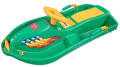 Plastkon Bob z volanom Snežni čoln - zelen