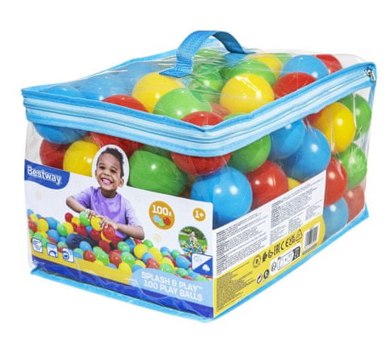 Bestway Plastične žogice za otroško igro, 100 kosov P52027