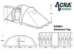 ACRAsport Družinski šotor za 6 oseb ST08