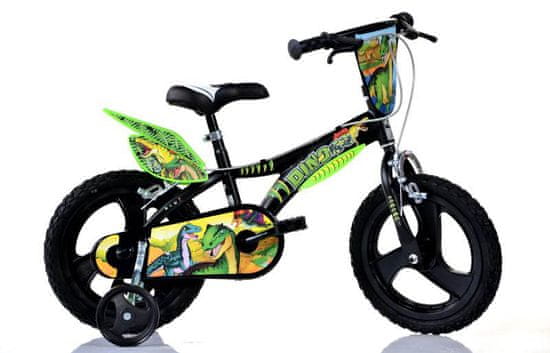 Dino bikes 616L-DS Otroško kolo, dinozaver, črno-zeleno, 16"