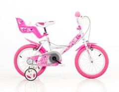 Dino bikes Otroško kolo Dino 144 belo-rožnato 14"