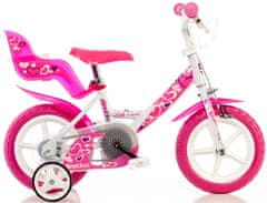 Dino bikes Otroško kolo, belo-rožnato 12"