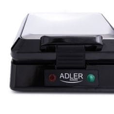 Adler ADL AD 3036 pekač vafljev, 4 vaflji, črna/siva, 1500 W