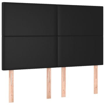Vidaxl Vzglavje postelje črno 144x5x118/128 cm umetno usnje