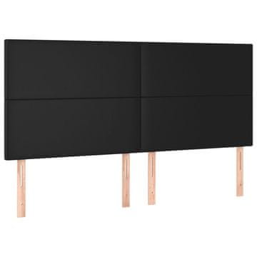 Vidaxl Vzglavje postelje črno 160x5x118/128 cm umetno usnje