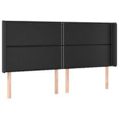Vidaxl Box spring postelja z vzmetnico LED črna 160x200cm umetno usnje