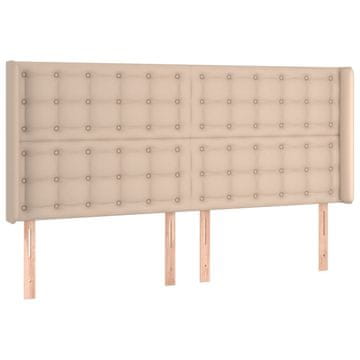 Vidaxl Vzglavje z ušesi kapučino 203x16x118/128 cm umetno usnje
