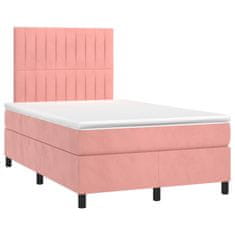 Vidaxl Box spring postelja z vzmetnico roza 120x190 cm žamet