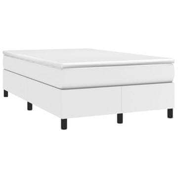 Vidaxl Box spring postelja z vzmetnico bel 120x190 cm umetno usnje