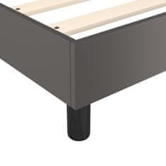 Vidaxl Box spring postelja z vzmetnico siva 100x200 cm umetno usnje