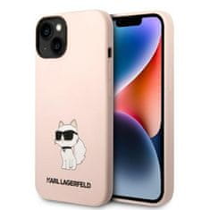 Karl Lagerfeld iphone 14 6,1" trdi ovitek roza/pink silikon choupette