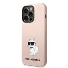Karl Lagerfeld iphone 14 pro 6,1" trdi ovitek roza/pink silikon choupette