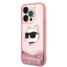 Karl Lagerfeld iphone 14 pro 6,1" roza/pink hardcase glitter choupette head
