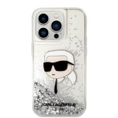 Karl Lagerfeld iphone 14 pro 6,1" srebrn/srebrn trdi ovitek glitter karl head