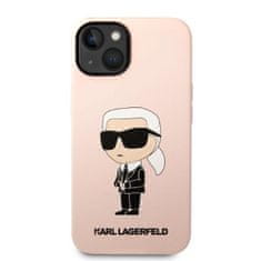 Karl Lagerfeld iphone 14 plus 6,7" trdi ovitek roza/rožnata silikonska ikona magsafe