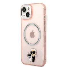 Karl Lagerfeld iphone 14 6,1" hardcase roza/pink iconic karl&choupette magsafe